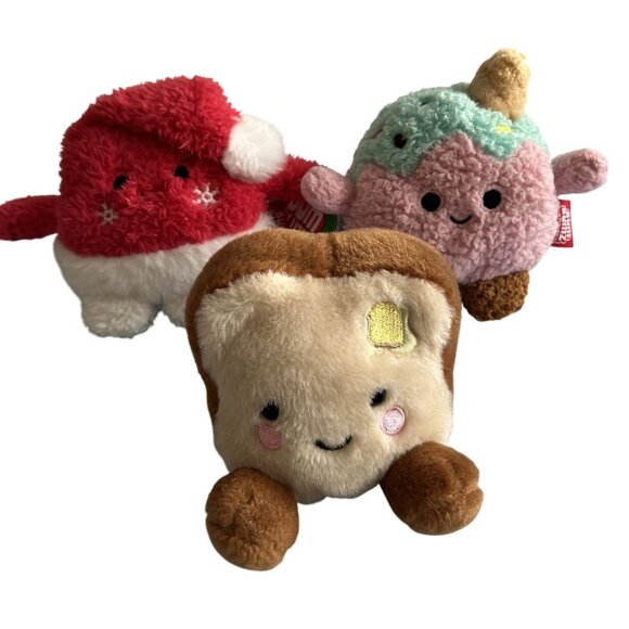 Beanbag Plush Lot: Bum Bumz By Russ Holiday & Isabella Ice cream, Buttered Toast - Picture 1 of 5